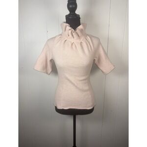 Moth High Neck Wool‎ Alpaca Sweater Small Pale Pink